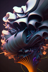 Obraz premium 3d illustration of abstract geometric composition, digital art works. computer generated graphics.