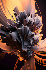 3d illustration of abstract geometric composition, digital art works. computer generated graphics.