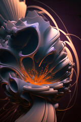 Obraz premium abstract fractal computer generated composition with various geometrical shapes