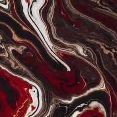 A Red and Black Liquid Marble Texture with Gold Details