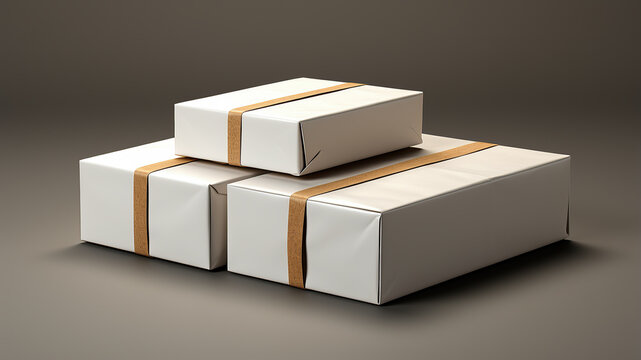 3D model mockup gift box ads and prints - Generative AI