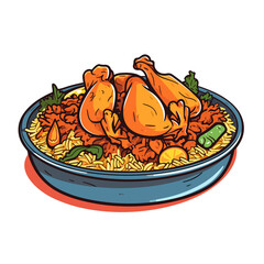 Chicken Biryani Indian Food, Png, illustration, Generative AI	