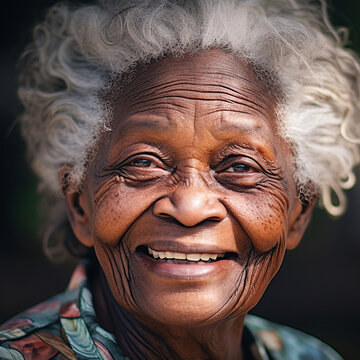 Mature black woman with friendly smile