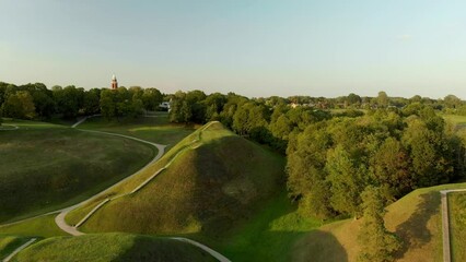 Aerial view of Kernave Archaeological site, Lithuania