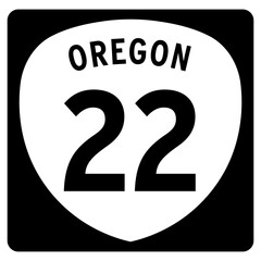 Oregon State Route 22 sign, OR 22, isolated road sign vector	
