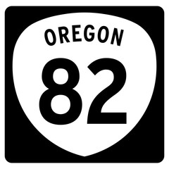 Oregon State Route 82 sign, OR 82, isolated road sign vector	
