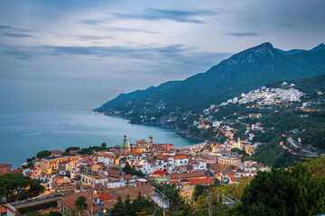 Naklejka na ściany i meble Vietri Sul Mare, Italy town skyline on the Amalfi Coast