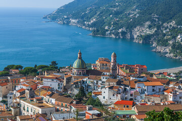 Vietri Sul Mare, Italy town skyline on the Amalfi Coast