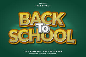 Back To School 3d modern text style effect editable