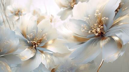 Obraz na płótnie Canvas Delicate and Bright: A Floral Image of White Peonies with Rich Petals AI Generated