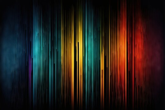 a colorful abstract background with vertical lines in the middle of the image and a black background with a red, yellow, green, blue, and red stripe in the middle of the middle.
