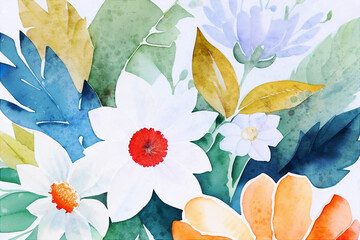 Beautiful abstract watercolor floral illustration