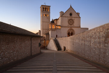 Assisi, Italy with the Basilica of Saint Francis of Assisi - obrazy, fototapety, plakaty