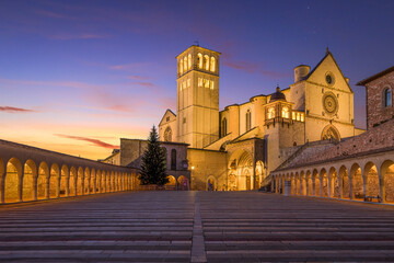 Assisi, Italy with the Basilica of Saint Francis of Assisi