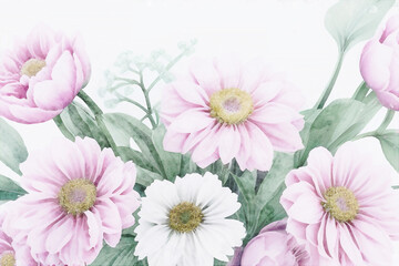 Beautiful abstract watercolor floral illustration