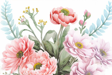 Beautiful abstract watercolor floral illustration