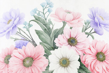 Beautiful abstract watercolor floral illustration