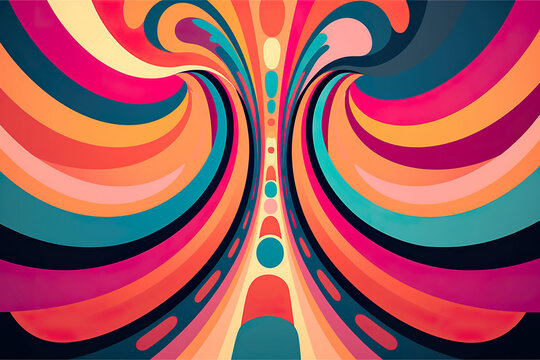 A colorful abstract painting of a butterfly. Generative AI.