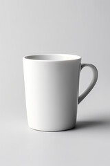 Obraz premium White mug mockup. A white coffee or tea mug sitting on top of a table. Generative AI.