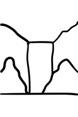 Rio en lineas negras