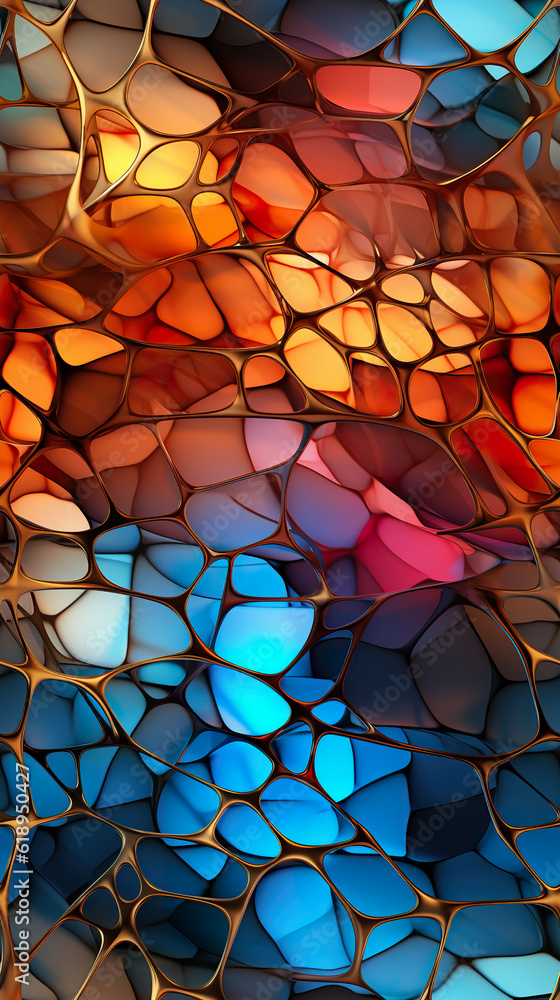 Poster a close up of a colorful mosaic of rocks. generative ai.