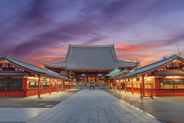 Tokyo, Japan at Sensoji Temple at Dawn