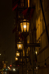 old street lamp in the night