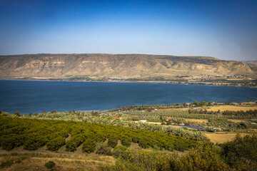 Fototapeta na wymiar Sea of Galilee, golan heights, israel, holy land, middle east
