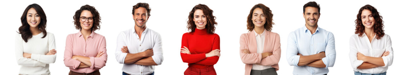 Fototapeta premium Happy person in front of a white background ai generated