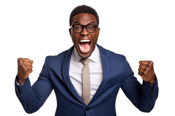 Happy Person in front of a white background ai generated