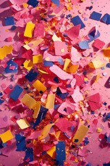 Fototapeta na wymiar confetti shapes forming a celebratory message, created with generative ai