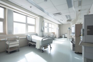 ventilation system for hospital room, providing fresh air and preventing the spread of disease, created with generative ai