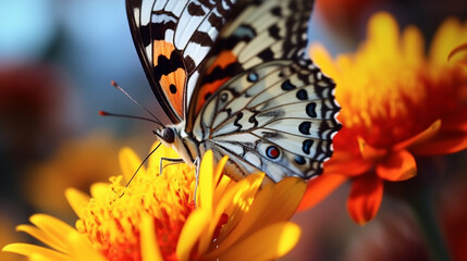Obraz na płótnie Canvas butterfly on flower HD 8K wallpaper Stock Photographic Image