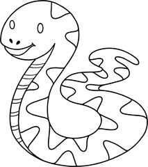 Vector Snake for Drawing paper kids with black white 