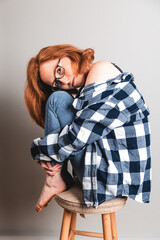 portrait of a woman on a chair