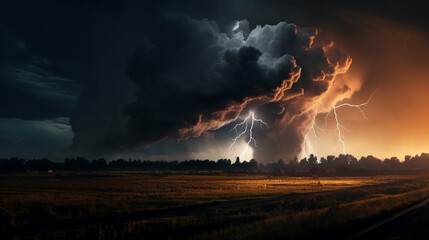 fire in the field HD 8K wallpaper Stock Photographic Image