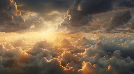 sunset and clouds HD 8K wallpaper Stock Photographic Image