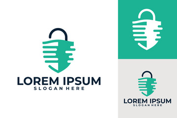 technology security logo vector template