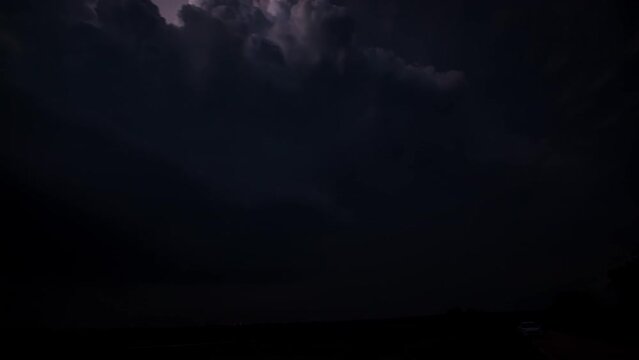 Central Texas Supercell Thunderstorm at Night Timelapse