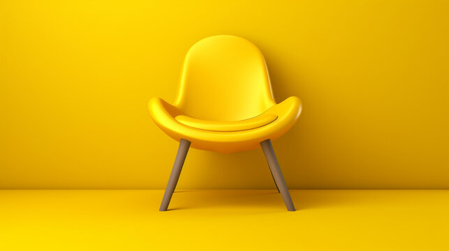 yellow chair in the room HD 8K wallpaper Stock Photographic Image