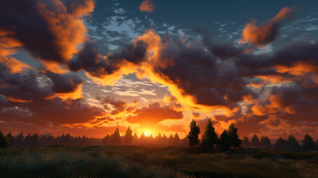 sunset  HD 8K wallpaper Stock Photographic Image