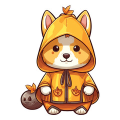 Fototapeta premium Trick or Treat with a Shiba Inu Puppy: Halloween Delight