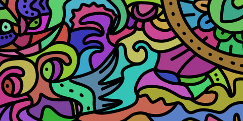 abstract doodle art. vector illustration.