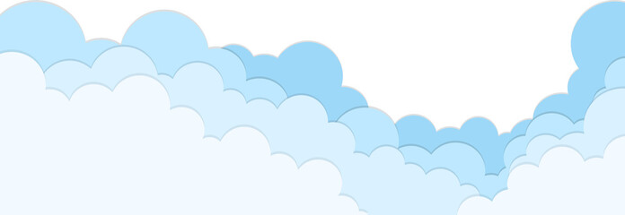 Modern cloud paper cut and craft style