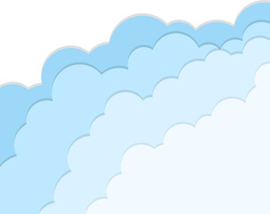 Cloud banner in paper cut style on transparent background