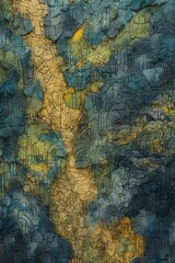 aerial view of a landscape with abstract patterns, created with generative ai