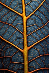 detailed macro shot of a leafs veins and pattern, created with generative ai