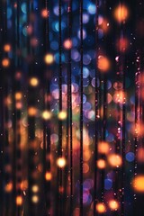Fototapeta na wymiar blurred bokeh lights on a dark background, created with generative ai