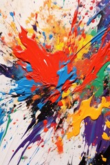colorful abstract paint splatter on canvas, created with generative ai
