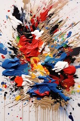 abstract paint splatters on a canvas, created with generative ai